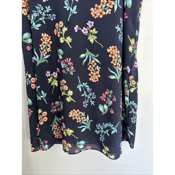 Philosophy Women's L Sheath Dress Floral Sleeveless Navy Spring‎ Flowers Keyhole - Picture 3 of 7